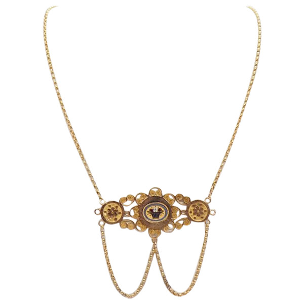 Collier En Or Jaune émaillé