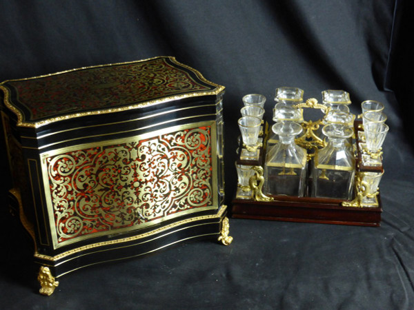 19th century Boulle wine cellar