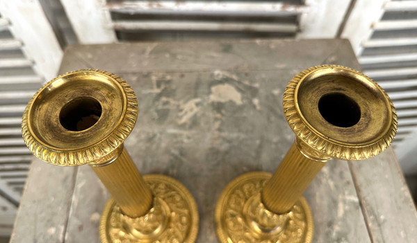 Pair of gilt bronze candlesticks