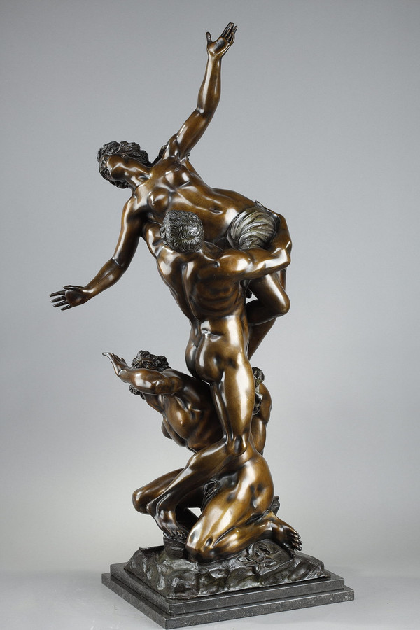 Scultura in bronzo - "Ratto dei Sabini" da Giambologna, XIX sec