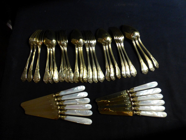 19th Century Armorié Vermeil Entremets Service