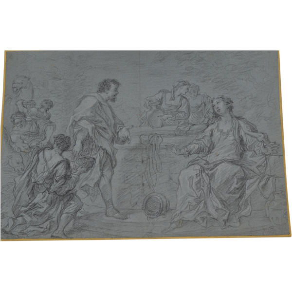 Grand Dessin Sur Papier Bleu
