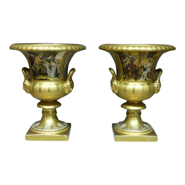 Pair Of Large Medici Porcelain Vases