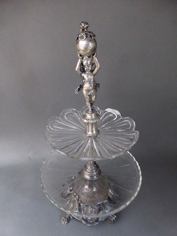 Silver Servant With Two Crista Trays