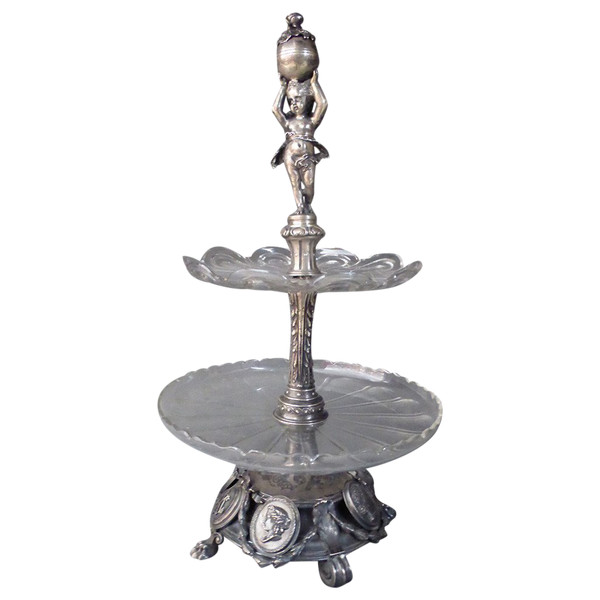 Silver Servant With Two Crista Trays