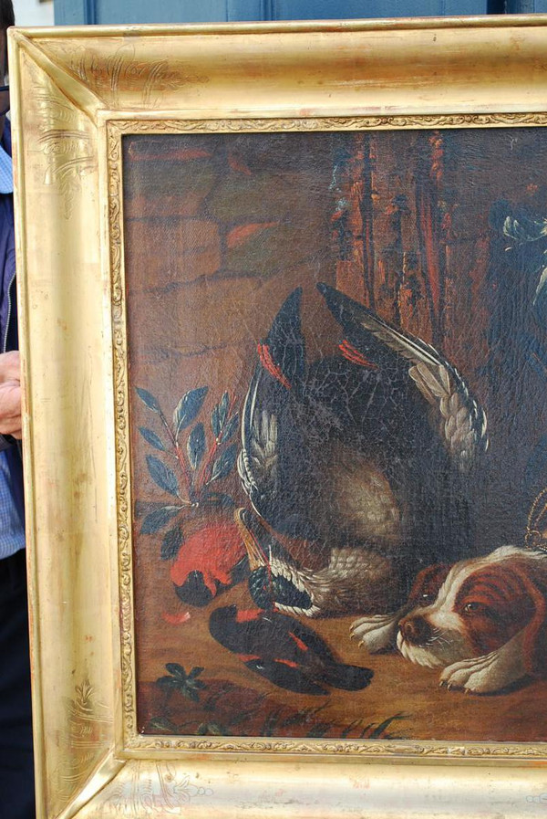 Still Life With Dog XVII Follower Of HONDE COTTER