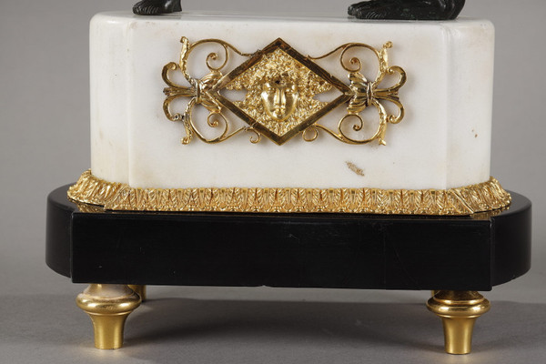 Pair of bronze and marble candelabras called "Aux Sphinges", Directoire period