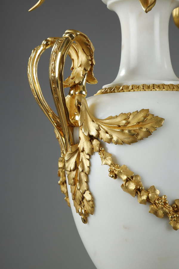 Coppia di candelabri a balaustra molto grandi, firmati Eugène HAZART