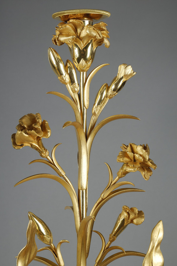 Coppia di candelabri a balaustra molto grandi, firmati Eugène HAZART