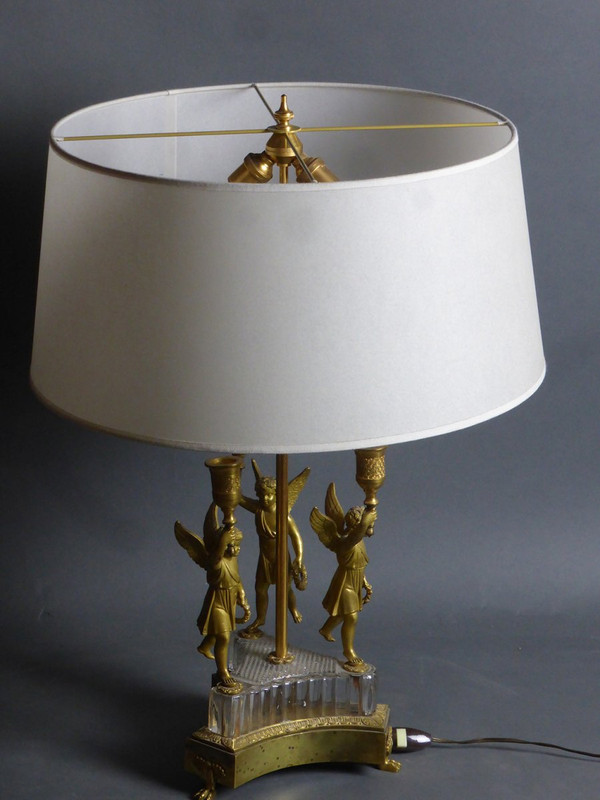 Wärmflaschenlampe aus vergoldeter Bronze aus dem 19. Jahrhundert