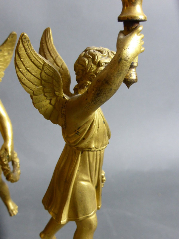 Wärmflaschenlampe aus vergoldeter Bronze aus dem 19. Jahrhundert