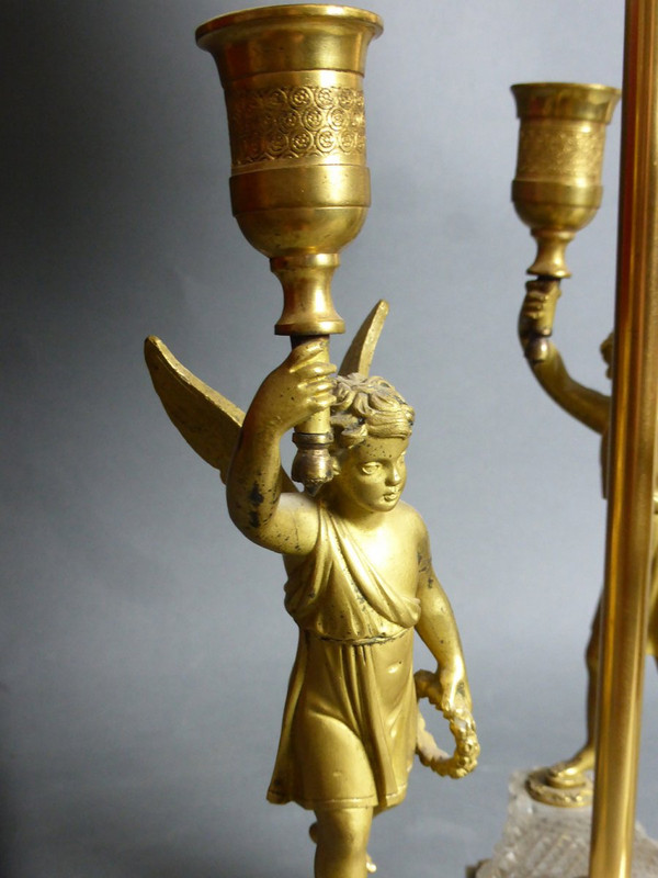Wärmflaschenlampe aus vergoldeter Bronze aus dem 19. Jahrhundert