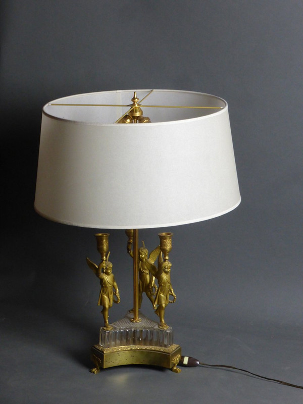 Wärmflaschenlampe aus vergoldeter Bronze aus dem 19. Jahrhundert