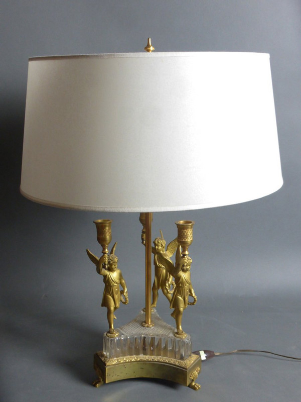 Wärmflaschenlampe aus vergoldeter Bronze aus dem 19. Jahrhundert