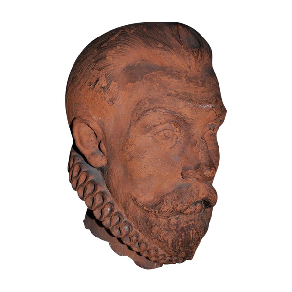 Busto in terracotta del XVII secolo, probabilmente l'ammiraglio De Coligny