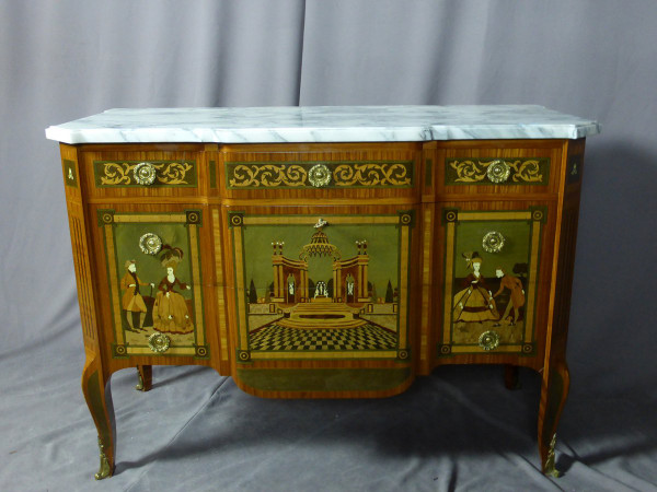 Commode Transition Louis XV Louis XVI estampillée Maison Daïdé François XXe siècle
