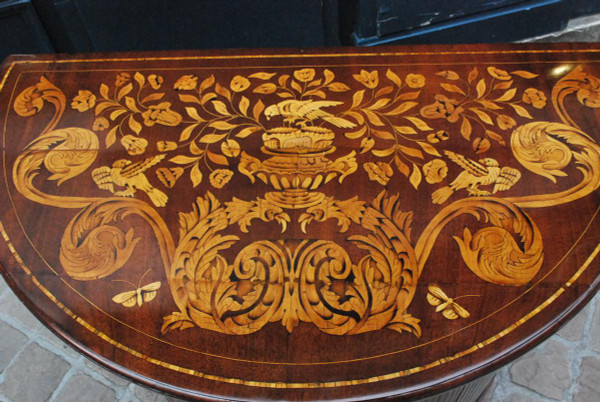 Meuble Demi Lune, Marqueterie , Hollande