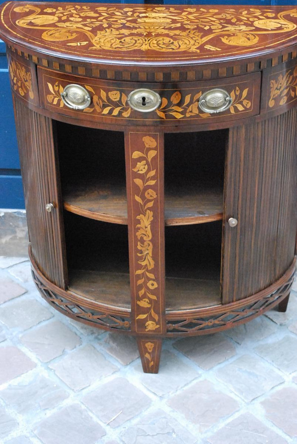 Meuble Demi Lune, Marqueterie , Hollande