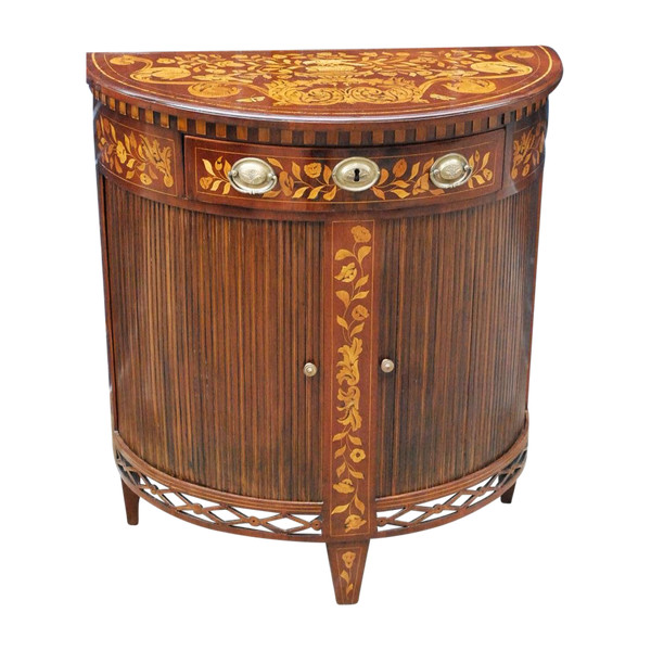 Meuble Demi Lune, Marqueterie , Hollande