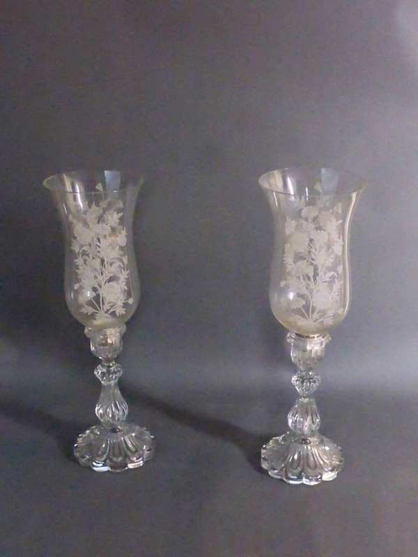 Engraved crystal tealight holder