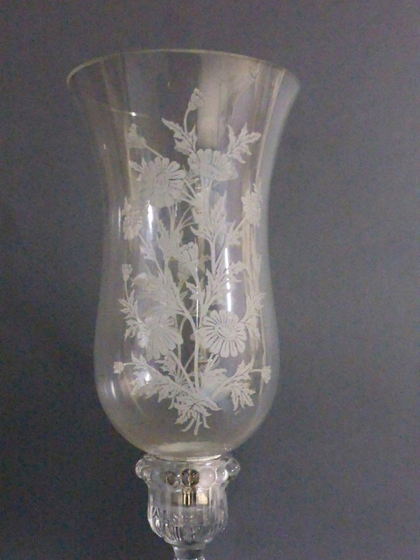 Engraved crystal tealight holder