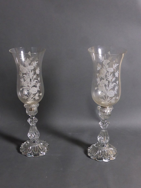 Engraved crystal tealight holder