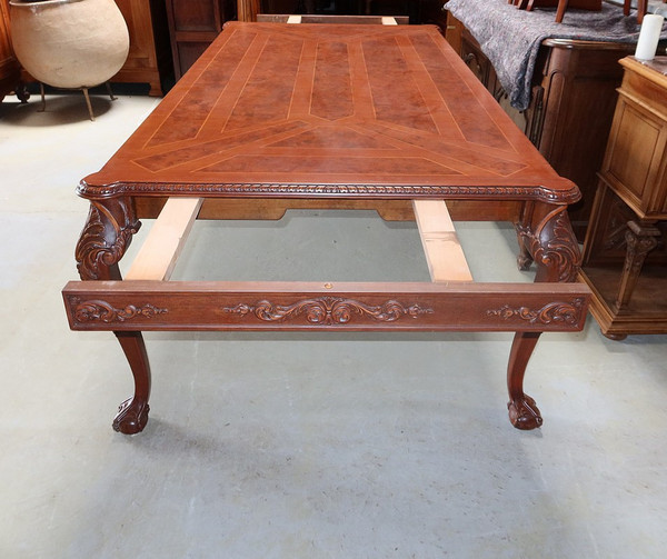 Important Rectangular Table, Chippendale Style, England - Mid-20th Century