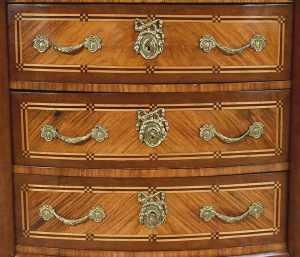 Comò Rognon in Legno Pregiato, Stile Transizione Luigi XIV / Luigi XV - Fine XIX secolo