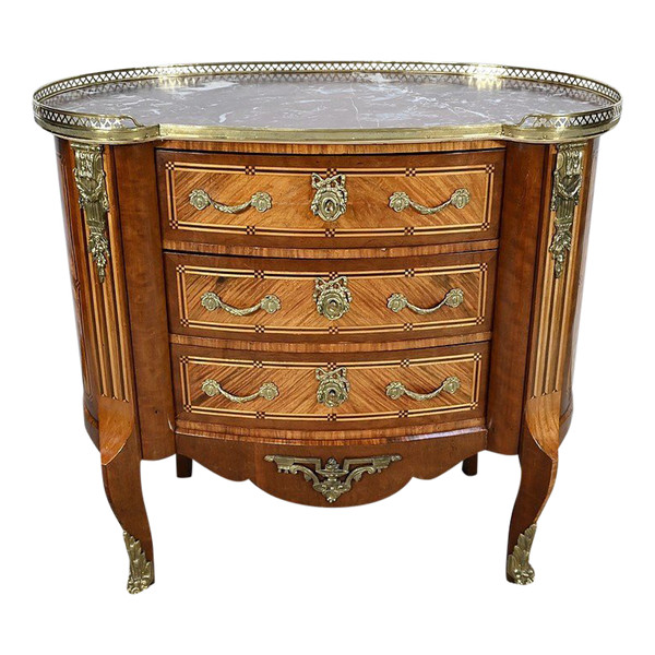 Comò Rognon in Legno Pregiato, Stile Transizione Luigi XIV / Luigi XV - Fine XIX secolo