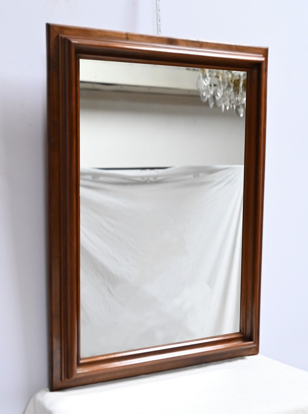 Rectangular Walnut Mirror - Late 19th Century