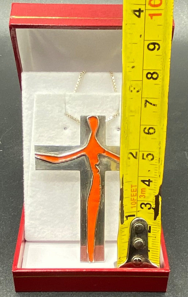 CROCE IN ARGENTO SMALTATA