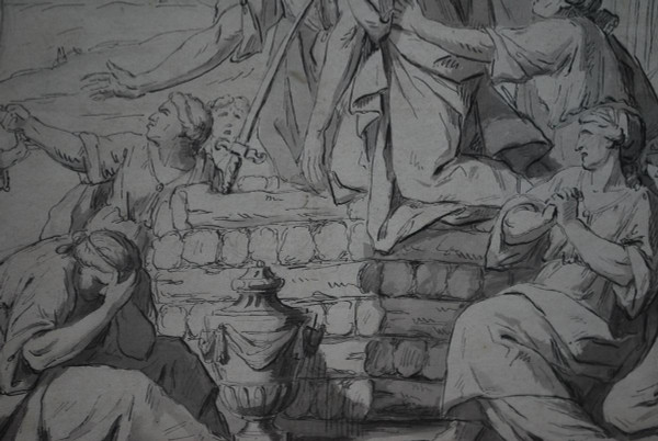 Pen Drawing: The Death Of Dido, Work Early XVIII