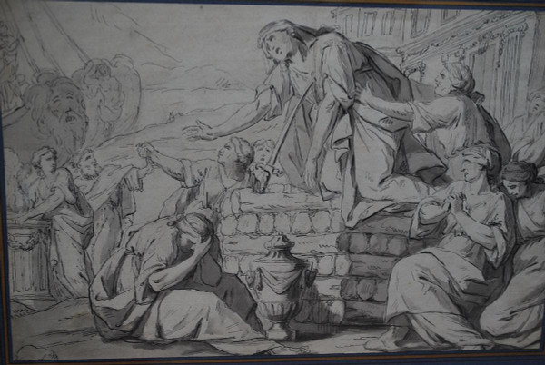 Pen Drawing: The Death Of Dido, Work Early XVIII