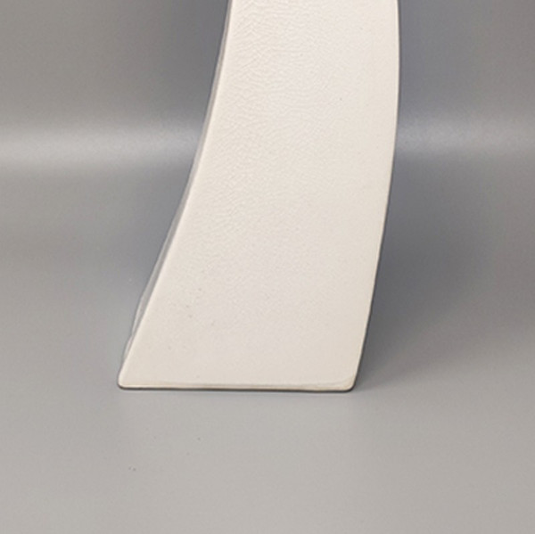 1970 Beautiful Space Age white ceramic vase by Franco Pozzi. Made in Italy