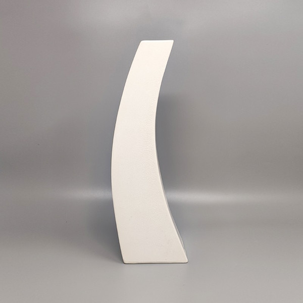 1970 Beautiful Space Age white ceramic vase by Franco Pozzi. Made in Italy