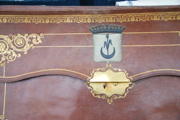 Wichtige Lederbrieftasche im XVIII-Stil