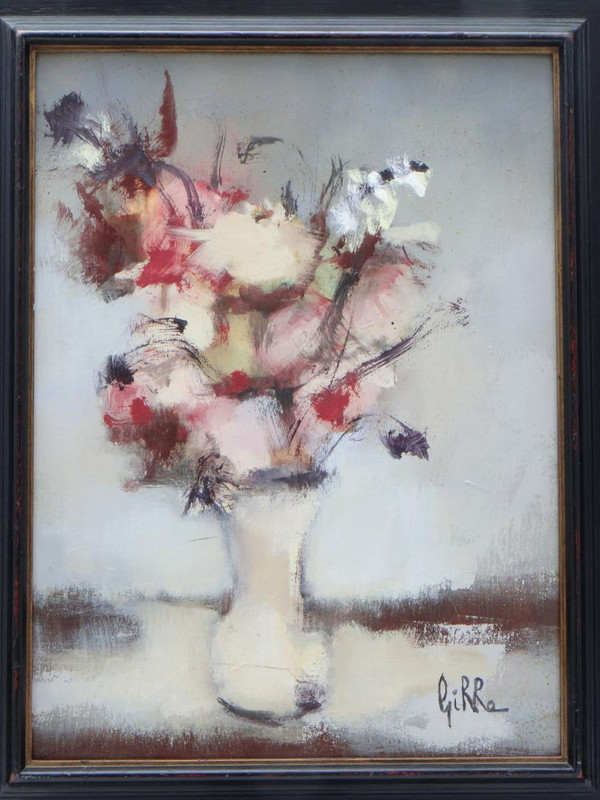 Pierre GIRRE, Gemälde Blumenstrauß Jahre 1960/1970 "Légèreté".