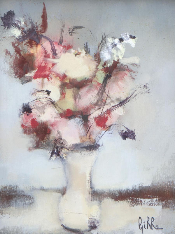 Pierre GIRRE, Gemälde Blumenstrauß Jahre 1960/1970 "Légèreté".