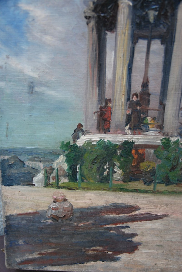 Der Kiosk, Öl auf Leinwand, signiert