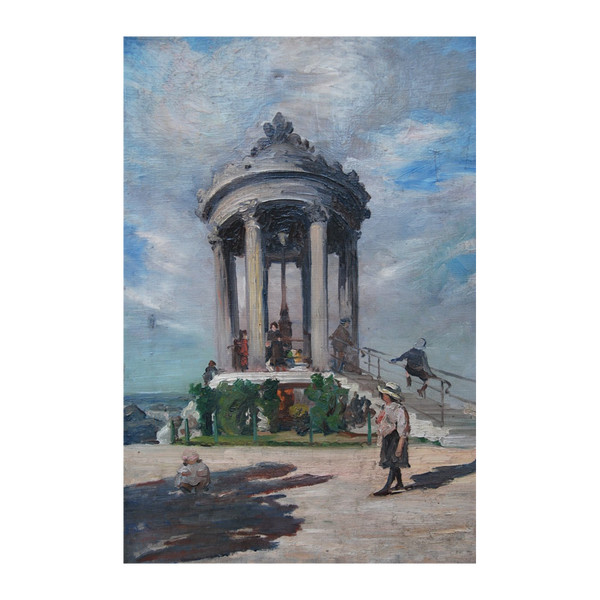Der Kiosk, Öl auf Leinwand, signiert