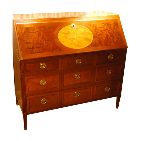Commode scriban En Acajou Travail Nantais époque Louis XVI