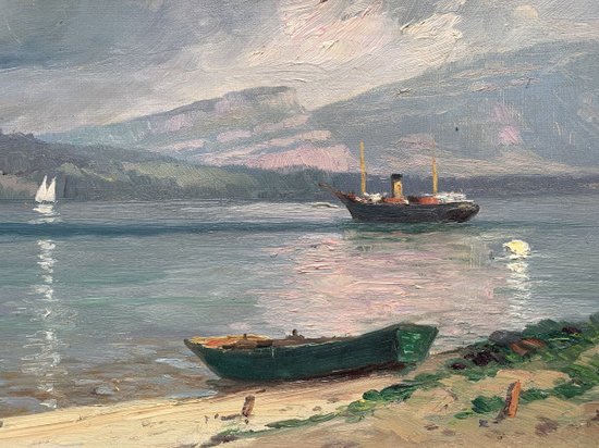 Emile WEGELIN (1875-1962) - Am Rande des Genfersees - Öl auf Leinwand
