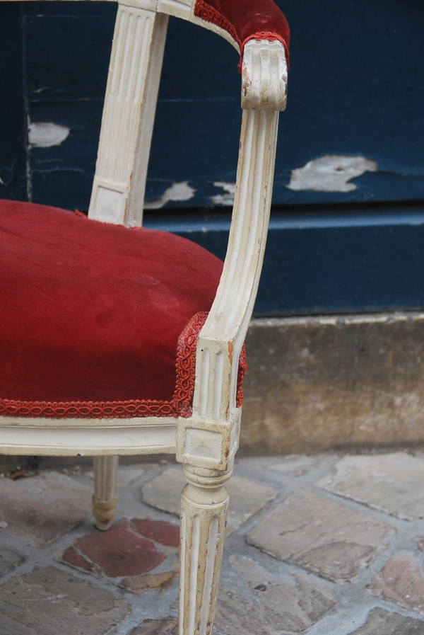 Charmant Petit Fauteuil d'Enfant époque Louis XVI, XVIIIe siècle