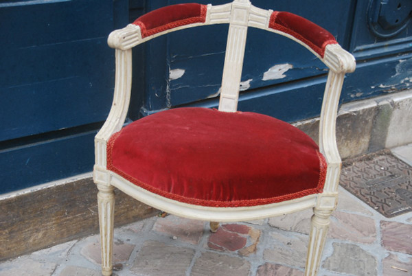 Charmant Petit Fauteuil d'Enfant époque Louis XVI, XVIIIe siècle