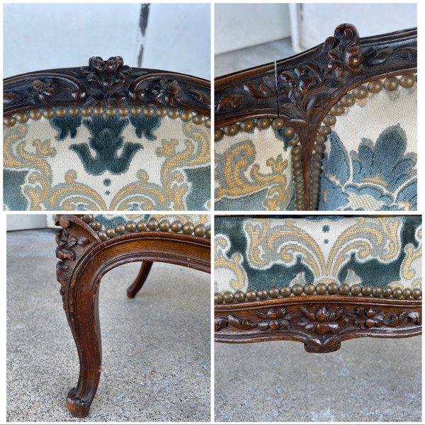 Bergère stile Luigi XV con orecchie