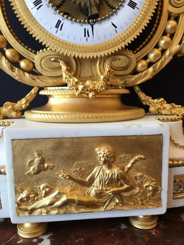 Pendule Lyre D’époque Louis XVI