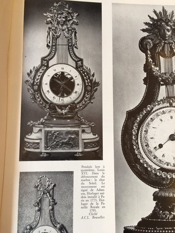 Pendule Lyre D’époque Louis XVI