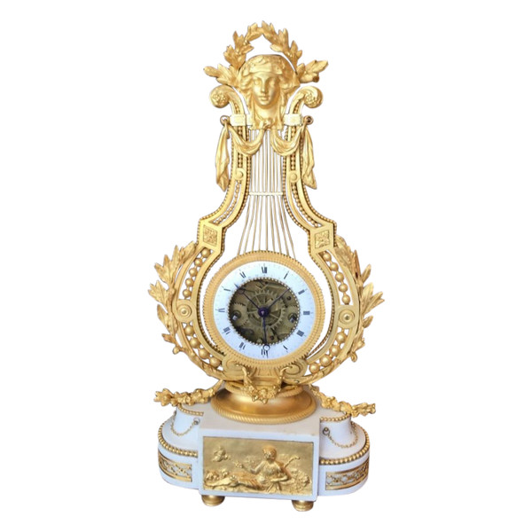 Pendule Lyre D’époque Louis XVI