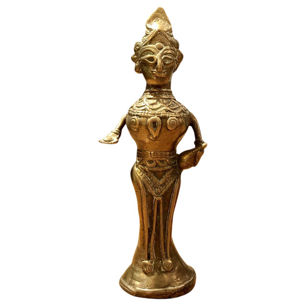 Indien, Golf von Bengalen, Anfang des 20. Jahrhunderts, Dokhra-Statuette einer Gottheit.