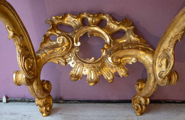 Console En Bois Doré D’époque Louis XV